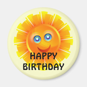 Íman ANIVERSÁRIO: Desenho feliz de aniversário sunshi