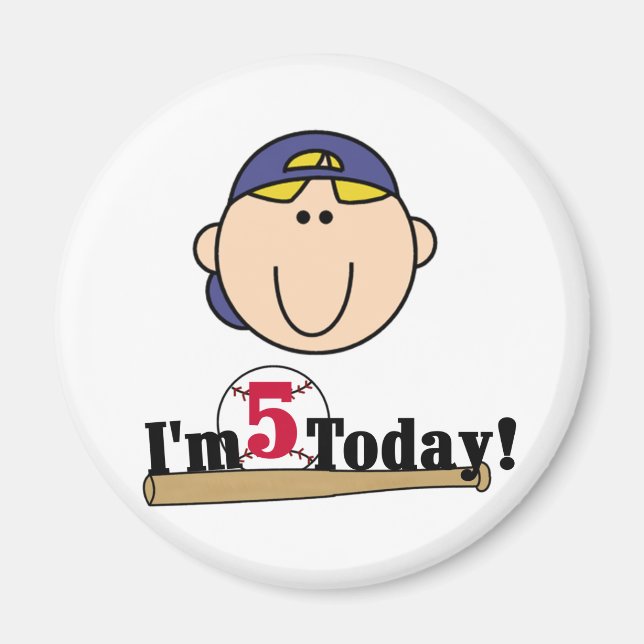 Íman Aniversário do 5 de Baseball Blono (Frente)