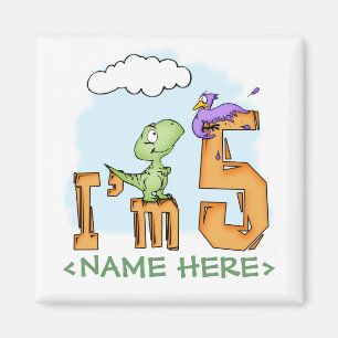 Íman Aniversário do 5 de Diversão Dino