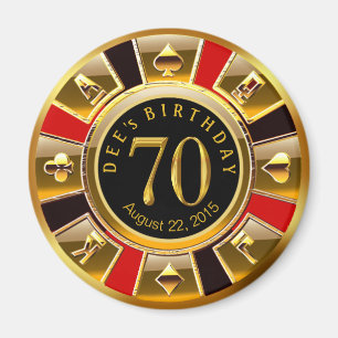 Íman Aniversário do 70 do Casino de Vegas ouro negro