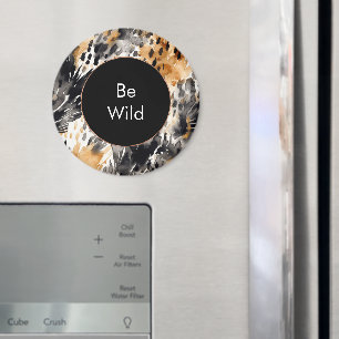 Íman Aniversário do Animal Leopardo Negro Branco