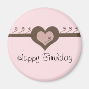 Íman Aniversário do Coração de Chocolate Rosa