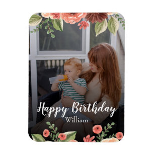 Íman Aniversário do Costumize Photo Personalised Script