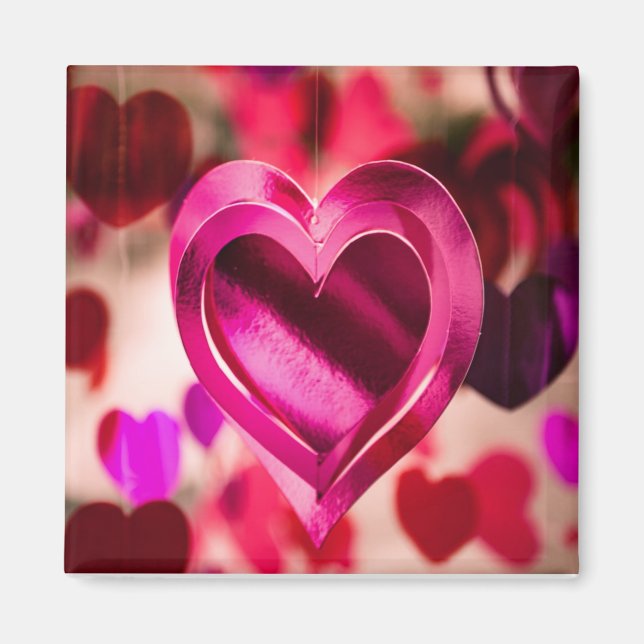 Íman Aniversário do Dia de os namorados Rosa de Amor (Frente)