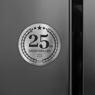 Íman Aniversário do logotipo comercial do 25 Silver