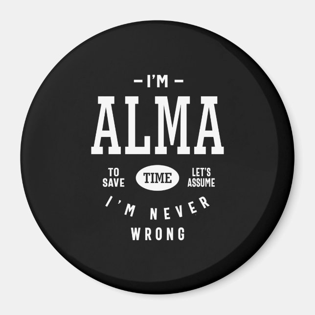 Íman Aniversário do Nome Personalizado Alma (Frente)