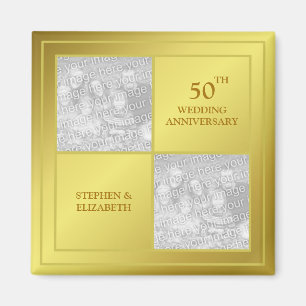 Íman Aniversário do Ouro de Fotografias Passado e Pres