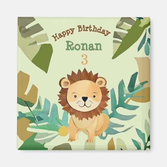 Íman Aniversário do Pequeno Príncipe Leão (Frente)