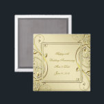 Íman Aniversário Dourado 50º Casamento<br><div class="desc">Um Design de Digitalbcon Images que apresenta uma cor dourada e tema de design florescente com uma variedade de imagens, formas, padrões, estilos e fontes personalizadas neste Magnet Quadrado "Desabrochar 50º Aniversário do Casamento Dourado". Este design elegante e atraente vem completo com letras de texto personalizáveis tanto na frente quanto...</div>