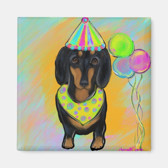 Íman Aniversário Doxie (Frente)