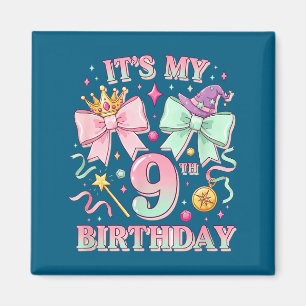 Íman Aniversário É Meu 9º Aniversário Fofa Princesas Má