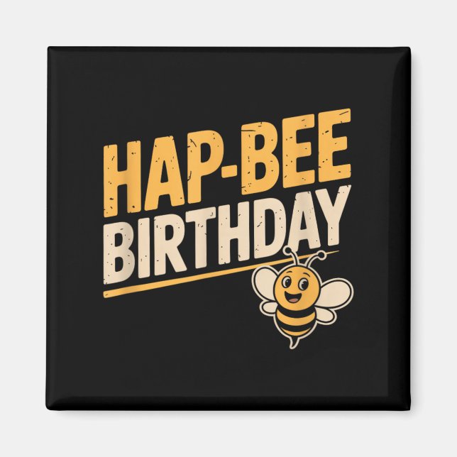 Íman Aniversário Feliz Abelha Presente Engraçado Amante (Frente)