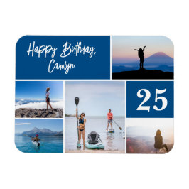 Íman Aniversário Feliz Da Colagem De Fotos De Qualquer