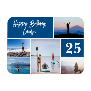 Íman Aniversário Feliz Da Colagem De Fotos De Qualquer