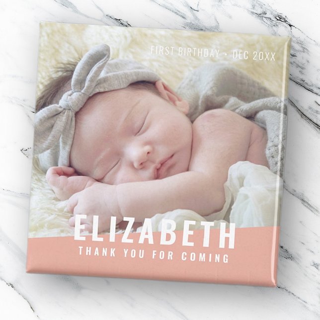 Íman Aniversário Foto De Cor Brilhante Moderna Obrigado (Criador carregado)