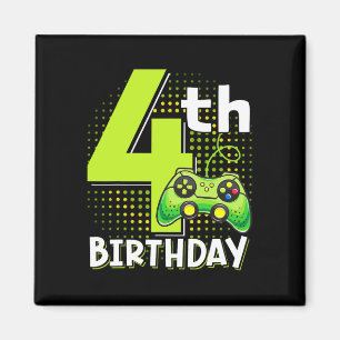 Íman Aniversário Gamer 4 Anos de Idade Divertido Video 