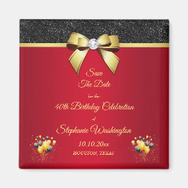 Íman Aniversário Glamoroso Da Elegância Romântica Salva