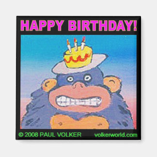 ÍMAN ANIVERSÁRIO GORILLA $ 3,00