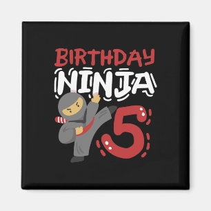 Íman Aniversário Ninja 5 Anos Crianças Karate 5 Birthda