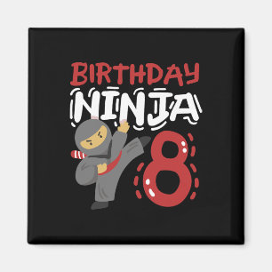 Íman Aniversário Ninja, 8 anos, Karate Kids 8º aniversá