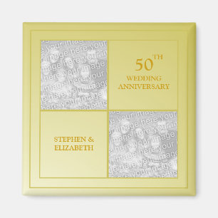 Íman Aniversário passado & atual do ouro da foto