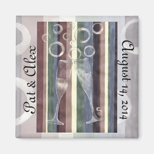 Íman Aniversário Personalizado do Arco-Íris Cheio 3 (Frente)