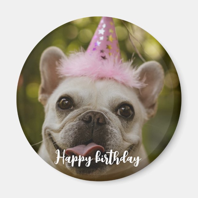 Íman Aniversário personalizado para cães de estimação (Frente)