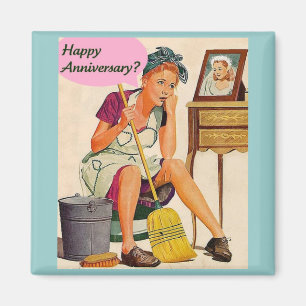 Íman Aniversário retro da dona de casa