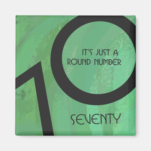 Íman Aniversário Verde de 70 Décadas (Frente)