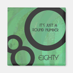 Íman Aniversário verde do 80 da década