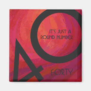 Íman Aniversário Vermelho de 40 Décadas