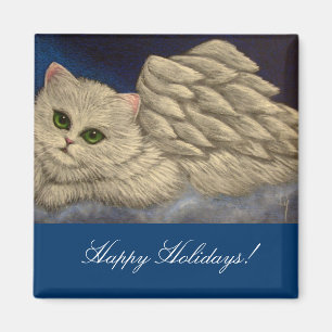 Íman ANJO BRANCO, ANGEL CAT HOLIDAY Magnet