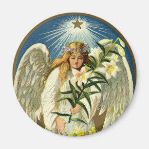 Íman Anjo da Páscoa Vintage, Cordeiro, Flor de Lírio, E