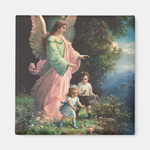 Íman Anjo de guardião protegendo crianças perto de uma 