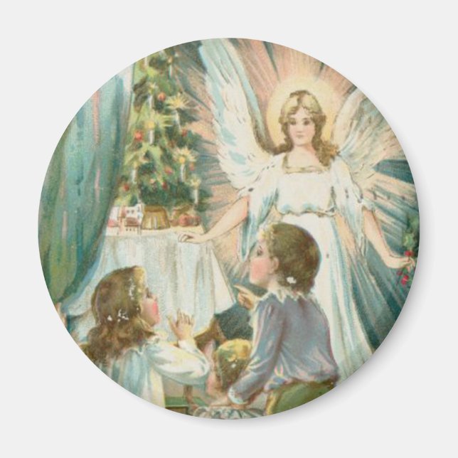 Íman Anjo de Natal com Crianças (Frente)