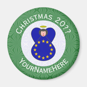 Íman Anjo de Natal da União Europeia Personalizado