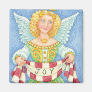 Íman Anjo de Natal de desenho animado fofo com auréola 