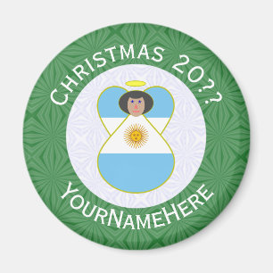 Íman Anjo de Natal Personalizado com a Bandeira Argenti