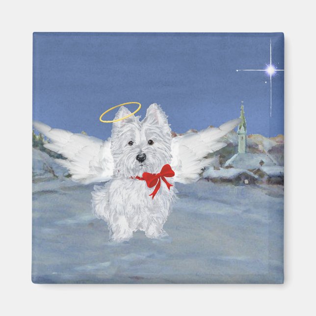 Íman Anjo de Natal Westie (Frente)