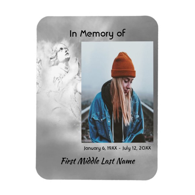 Íman Anjo do Céu Nuvens Lembrança Memorial (Vertical)