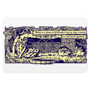 Íman Anjo e Coelhos no Jardim Flor com Faixa de Motto