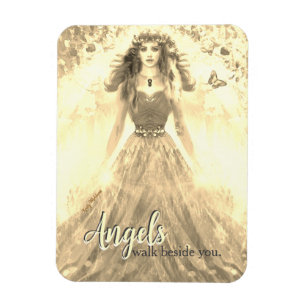 Íman Anjo Luz Dourado - Anjos Andam ao Lado de Você Cit