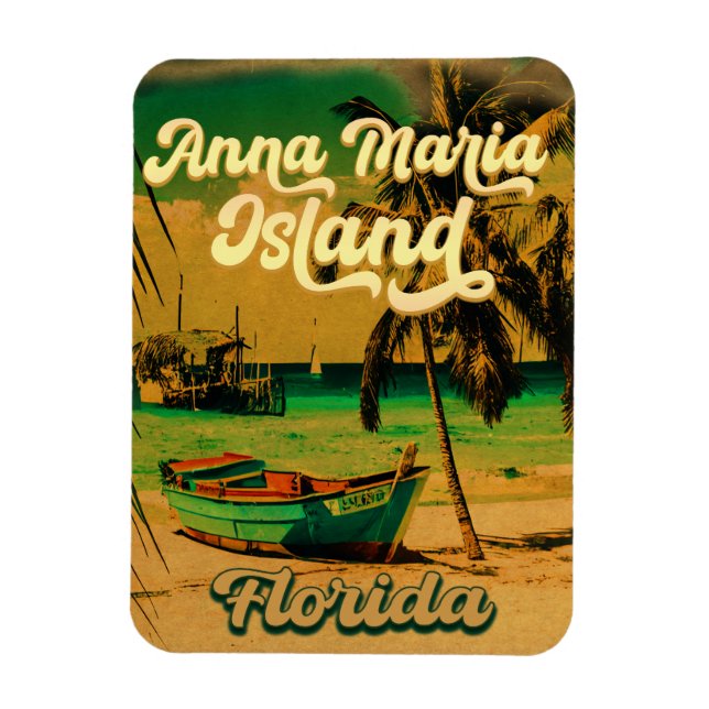 Íman Anna Maria Island Florida Beach Retro Souvenir 60  (Vertical)