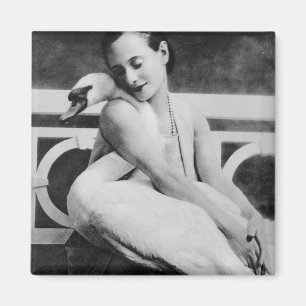 Íman Anna Pavlova com sua cisne Jack do animal de