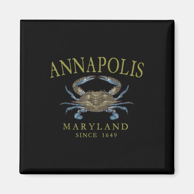Íman Annapolis Maryland Blue Crab Since 1649 Arched Oli (Frente)