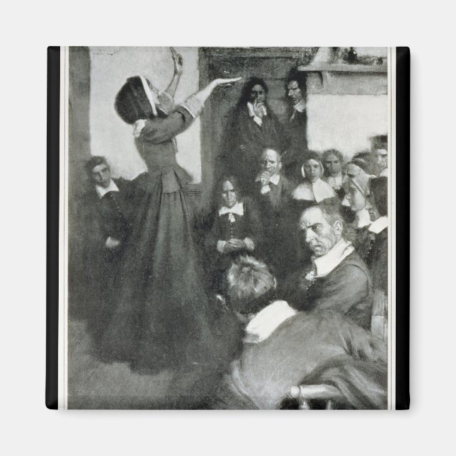 Íman Anne Hutchinson pregando em sua casa em Boston (Frente)