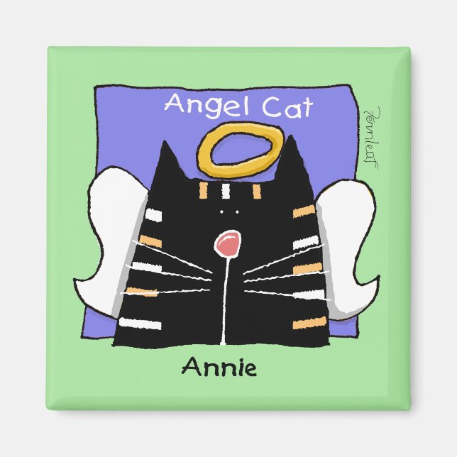 Íman Annie Tabby cat angel magnet (Frente)
