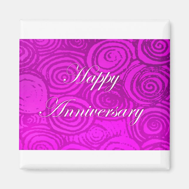 Íman Anniversário Swirls Pink (Frente)