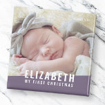 Íman Ano de Foto Moderno Personalizado do Primeiro Nata<br><div class="desc">Esta design simples e moderna é composta por tipografia sans serif. Adicionar fotografia de bebê personalizada.</div>