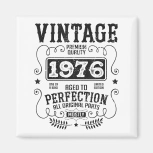 Íman Ano de Nascimento Vintage 1976 Aniversário Citaçõe
